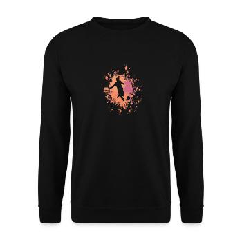 Soccer Tripling Color Splash - Unisex Sweatshirt - black - Front - Alina (178cm) & Michal (187cm)