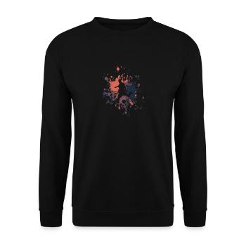 Soccer Kick The Ball Color Splash - Sweat-shirt Unisexe - noir - Devant - Alina (178cm) & Michal (187cm)