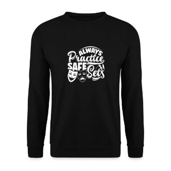 Théâtre Théspien Théspaïsme théâtralisme Pratique - Sweat-shirt Unisexe - noir - Devant - Alina (178cm) & Michal (187cm)