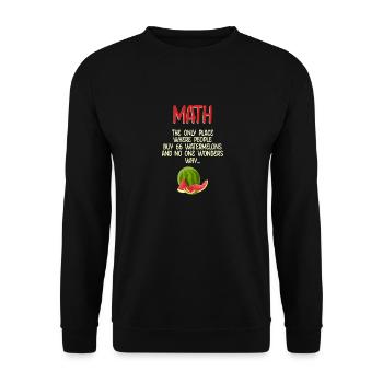 Mathematik und Wassermelonen Mathematik Berechnung Humor - Unisex Pullover - Schwarz - Vorne - Alina (178cm) & Michal (187cm)