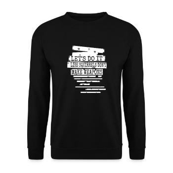 humor anti war hippie festival green love geek - Unisex Pullover - Schwarz - Vorne - Alina (178cm) & Michal (187cm)