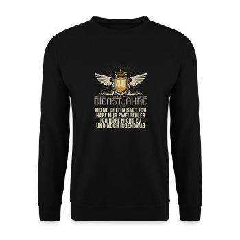 40 Jahre im Dienst 40 Jähriges Dienstjubiläum - Unisex Pullover - Schwarz - Vorne - Alina (178cm) & Michal (187cm)