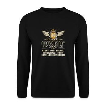 30 ans de service 30 ans de service - Sweat-shirt Unisexe - noir - Devant - Alina (178cm) & Michal (187cm)