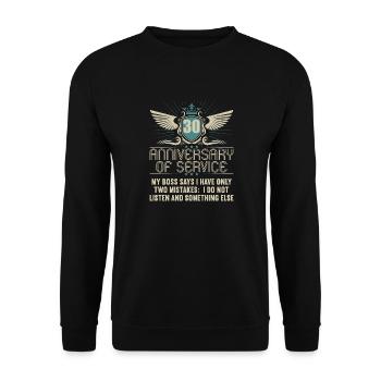 30 ans de service 30 ans de service - Sweat-shirt Unisexe - noir - Devant - Alina (178cm) & Michal (187cm)