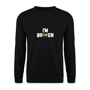 LGBTQ Pride I'm Ok - Menschenrechte - Unisex Pullover - Schwarz - Vorne - Alina (178cm) & Michal (187cm)