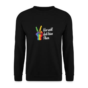 LGBTQ Pride Regenbogen War Wohl Doch Keine Phase - Unisex Pullover - Schwarz - Vorne - Alina (178cm) & Michal (187cm)