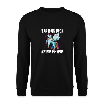 LGBTQ Pride Regenbogen War Wohl Doch Keine Phase - Unisex Pullover - Schwarz - Vorne - Alina (178cm) & Michal (187cm)