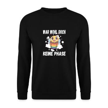 LGBTQ Pride Regenbogen War Wohl Doch Keine Phase - Unisex Pullover - Schwarz - Vorne - Alina (178cm) & Michal (187cm)