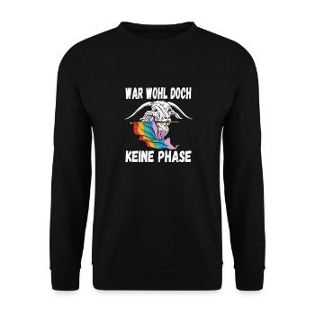LGBTQ Pride Regenbogen War Wohl Doch Keine Phase - Unisex Pullover - Schwarz - Vorne - Alina (178cm) & Michal (187cm)