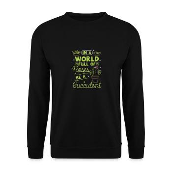 Pflanzen Plantes succulentes - Sweat-shirt Unisexe - noir - Devant - Alina (178cm) & Michal (187cm)