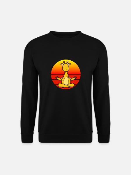 Yoga Giraffe, Meditation Yoga für Kinder und - Unisex Pullover - Schwarz