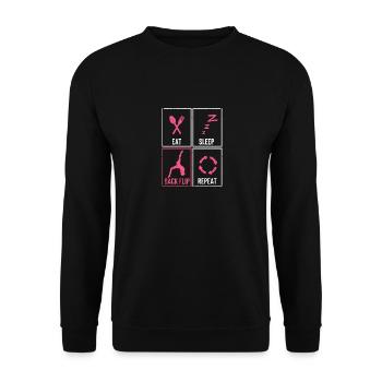 Acrobatic Gymnastics Funny Gymnast Food - Unisex Sweatshirt - black - Front - Alina (178cm) & Michal (187cm)
