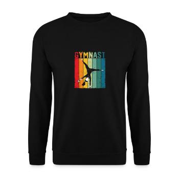 Turnerin Silhouette Gymnastik Vintage Turnerinnen - Unisex Pullover - Schwarz - Vorne - Alina (178cm) & Michal (187cm)