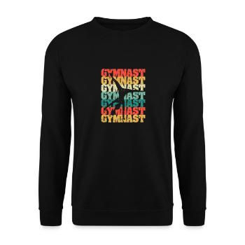 Turnerin Silhouette Gymnastik Vintage Turnerinnen - Unisex Pullover - Schwarz - Vorne - Alina (178cm) & Michal (187cm)