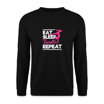 Gymnastique Drôle Gymnaste Amateurs Manger Dormir - Sweat-shirt Unisexe - noir - Devant - Alina (178cm) & Michal (187cm)