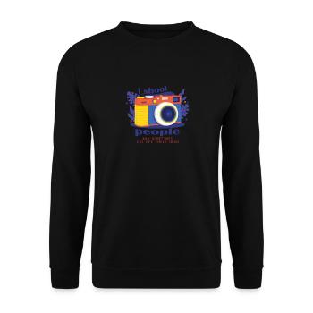 Funny Quote About The Camera Gift - Unisex Sweatshirt - black - Front - Alina (178cm) & Michal (187cm)
