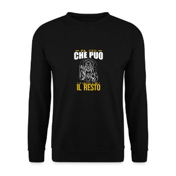 Italienisches Zitat über Gott Religion Glaube - Unisex Pullover - Schwarz - Vorne - Alina (178cm) & Michal (187cm)