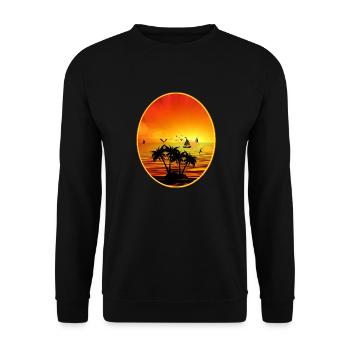 tee shirt vacances - Sweat-shirt Unisexe - noir - Devant - Alina (178cm) & Michal (187cm)