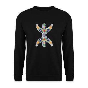 AMAZIGH SYMBOLE BERBERE Z IMAZIGHEN BIJOU KABYLE - Sweat-shirt Unisexe - noir - Devant - Alina (178cm) & Michal (187cm)