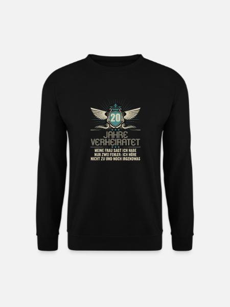 20 Jahre verheiratet nur 2 Fehler 20.Hochzeitstag - Unisex Pullover - Schwarz