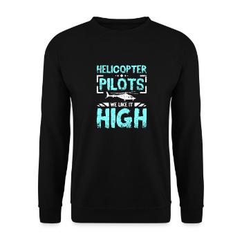 Pilotes d’hélicoptère nous l’aimons haut - Sweat-shirt Unisexe - noir - Devant - Alina (178cm) & Michal (187cm)