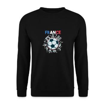 Frankreich Flagge Reisen Fußball Frankreich Flagge - Unisex Pullover - Schwarz - Vorne - Alina (178cm) & Michal (187cm)