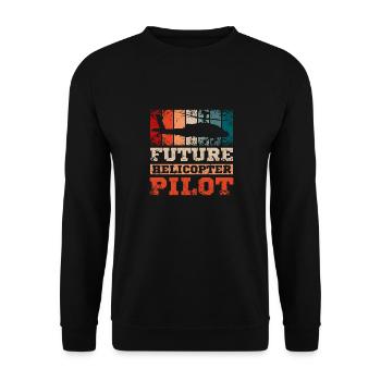 Futur pilote hélicoper - Sweat-shirt Unisexe - noir - Devant - Alina (178cm) & Michal (187cm)