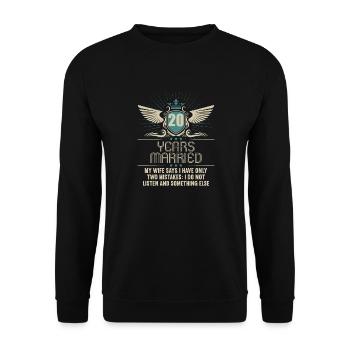 20 years married only 2 mistakes 20th wedding anniversary - Unisex Sweatshirt - black - Front - Alina (178cm) & Michal (187cm)