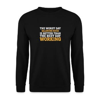 LE PIRE JOUR D’ÉQUILIBRAGE DES ROCHES EST MEILLEUR QUE LE B - Sweat-shirt Unisexe - noir - Devant - Alina (178cm) & Michal (187cm)