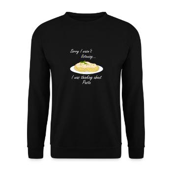 Penser aux pâtes Spaghetti Cuisine italienne - Sweat-shirt Unisexe - noir - Devant - Alina (178cm) & Michal (187cm)