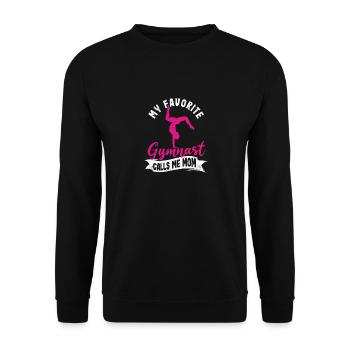 Funny Parent Gymnastics Mum My Favorite Gymnast - Unisex Sweatshirt - black - Front - Alina (178cm) & Michal (187cm)