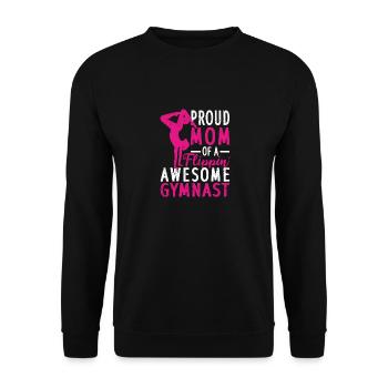 Stolze Mutter eines verrückten Turners Lustige Gym - Unisex Pullover - Schwarz - Vorne - Alina (178cm) & Michal (187cm)