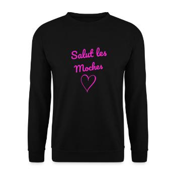 salut moches femme humour phrases drôles - Sweat-shirt Unisexe - noir - Devant - Alina (178cm) & Michal (187cm)