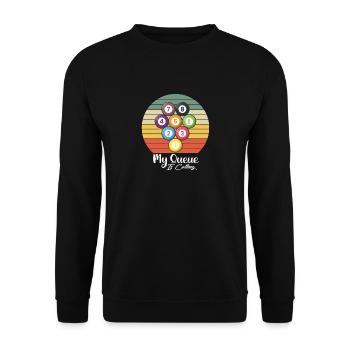My Queue is Calling Pool billiards Snooker - Unisex Sweatshirt - black - Front - Alina (178cm) & Michal (187cm)