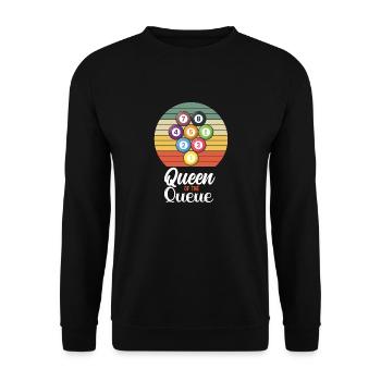 Queen of the Queue Pool billiards Snooker - Unisex Sweatshirt - black - Front - Alina (178cm) & Michal (187cm)