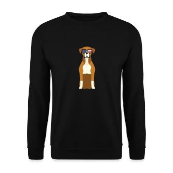 Boxer Dog Patriotic 4 juillet Drapeau américain - Sweat-shirt Unisexe - noir - Devant - Alina (178cm) & Michal (187cm)