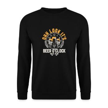 Ohh look it s beer o clock - Unisex Sweatshirt - black - Front - Alina (178cm) & Michal (187cm)
