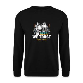 In beer we trust - Unisex Sweatshirt - black - Front - Alina (178cm) & Michal (187cm)