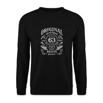 Rente 63 geackert - Unisex Pullover - Schwarz - Vorne - Alina (178cm) & Michal (187cm)