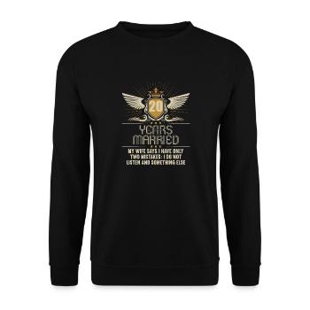 20 years married only 2 mistakes 20th wedding anniversary - Unisex Sweatshirt - black - Front - Alina (178cm) & Michal (187cm)