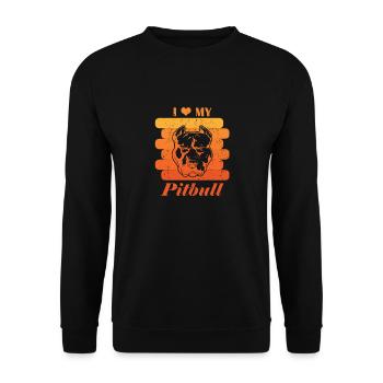 i love my pitbull - Unisex Pullover - Schwarz - Vorne - Alina (178cm) & Michal (187cm)