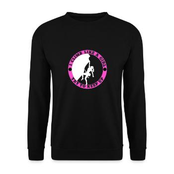 Climb Like A Girl | Girl Rock Climbing - Unisex Sweatshirt - black - Front - Alina (178cm) & Michal (187cm)