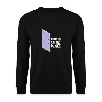 Wall Climbing Rock Climbing - Unisex Sweatshirt - black - Front - Alina (178cm) & Michal (187cm)