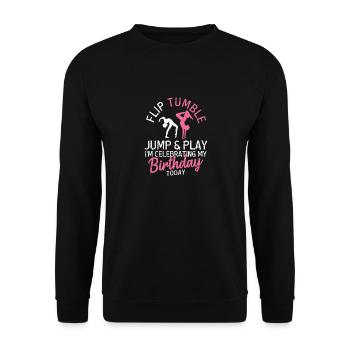 Flip Tumble Jump Game Gymnastics Birthday Gymnast - Unisex Sweatshirt - black - Front - Alina (178cm) & Michal (187cm)