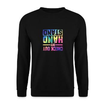 Drôle gymnastique Humour Turner Vérifiez mon - Sweat-shirt Unisexe - noir - Devant - Alina (178cm) & Michal (187cm)