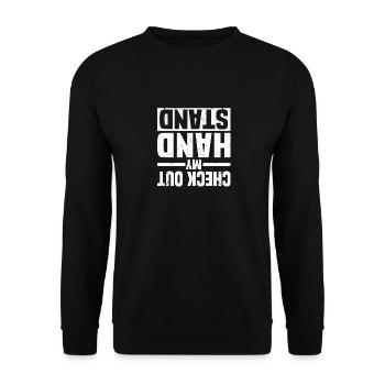 Check Out My Handstand Funny Gymnastics Humor - Unisex Sweatshirt - black - Front - Alina (178cm) & Michal (187cm)