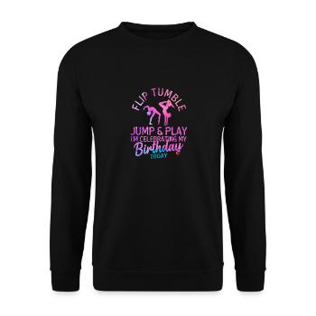 Flip Tumble Jump Game Gymnastics Birthday Gymnast - Unisex Sweatshirt - black - Front - Alina (178cm) & Michal (187cm)