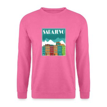 Sarajevo Landscape Vintage Art - Unisex Pullover - Pink - Vorne