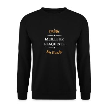 Certifié meilleur plaquiste du monde - Sweat-shirt Unisexe - noir - Devant - Alina (178cm) & Michal (187cm)
