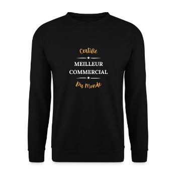 Certifié meilleur commercial du monde - Sweat-shirt Unisexe - noir - Devant - Alina (178cm) & Michal (187cm)